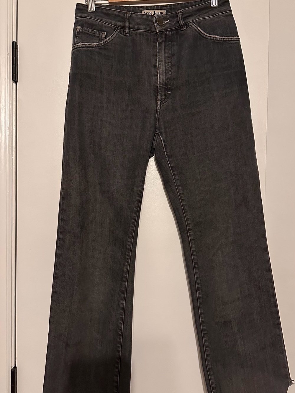 Women’s Washed Gray/Black Wide Leg Jeans
